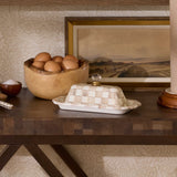 MacKenzie-Childs Mocha Check Butter Box - Cook N Dine