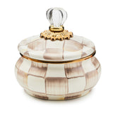 MacKenzie-Childs Mocha Check Squashed Pot - Cook N Dine