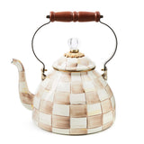 MacKenzie-Childs Mocha Check Tea Kettle 3 Quart - Cook N Dine