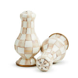 MacKenzie-Childs Mocha Check Large Salt & Pepper Shakers - Cook N Dine