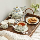 MacKenzie-Childs Sterling Check Enamel Teapot - 4 Cup - Cook N Dine
