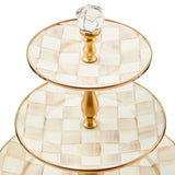 MacKenzie-Childs Mocha Check Three Tier Sweet Stand - Cook N Dine