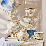 MacKenzie-Childs Mocha Check Large Vase - Cook N Dine