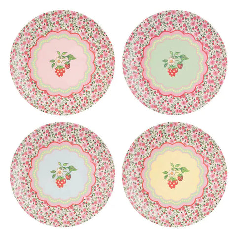 Cath Kidston Strawberry Melamine Dinner Plates, Set of 4