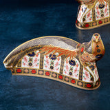 Royal Crown Derby Old Imari Solid Gold Band Golden Pheasant Paperweight - Limited Edition of 500 - Cook N Dine