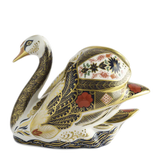 Royal Crown Derby Old Imari Solid Gold Band Swan Paperweight - Cook N Dine
