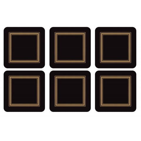 Pimpernel Classic Black Coasters Set of 6
