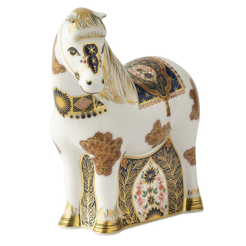 Royal Crown Derby Old Imari Solid Gold Band Shetland Pony Paperweight - Limited edition of 500