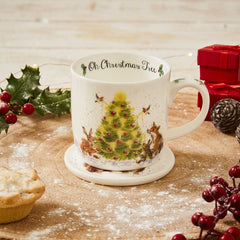 Royal Worcester Wrendale Designs Christmas Tree Mug & Coaster