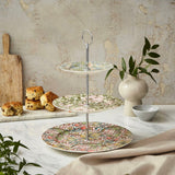 Spode Morris & Co 3 Tier Cake Stand - Strawberry Thief, Honeysuckle & Golden Lily - Cook N Dine