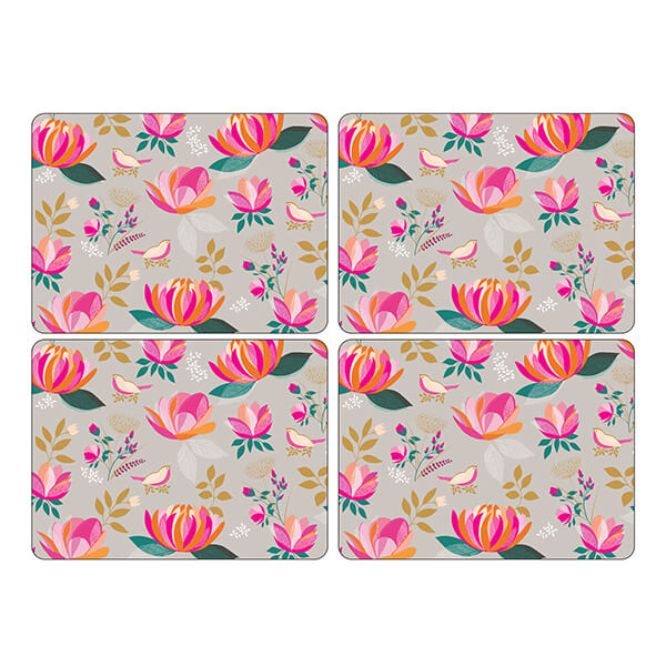 Pimpernel Sara Miller London Peony Grey Placemats Set of 4 Cook n Dine