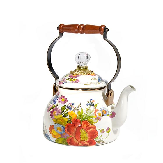 MacKenzie-Childs Flower Market Quart Tea Kettle White – Cook n