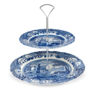 Spode Blue Italian 2-Tier Cake Stand