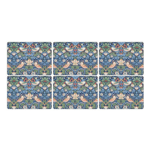 Pimpernel for Spode Morris & Co Strawberry Thief Blue Placemats, Set of 6