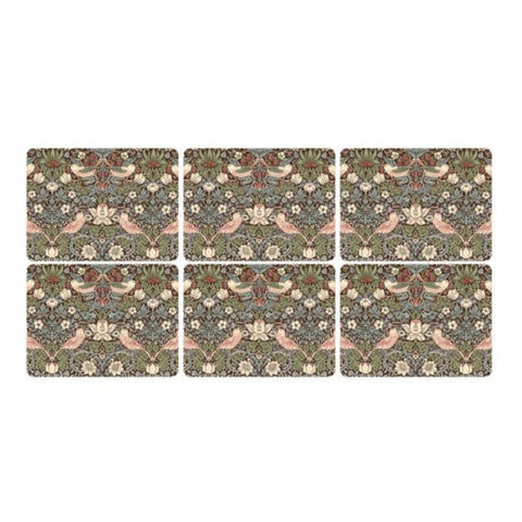 Pimpernel for Spode Morris & Co Strawberry Thief Brown Placemats, Set of 6