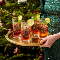 Spode Christmas Tree Highball Glass 15oz Set of 4