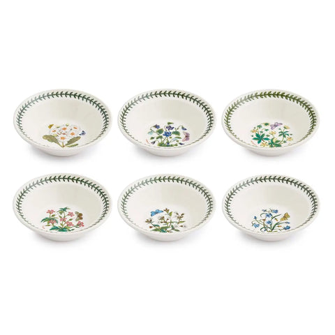 Portmeirion Botanic Garden Oatmeal/Soup Bowls ((Drum Shape) 16.5cm Set of 6
