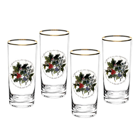 Portmeirion The Holly and the Ivy Hiball Glasses, Set of 4