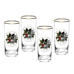 Portmeirion The Holly and the Ivy Hiball Glasses, Set of 4