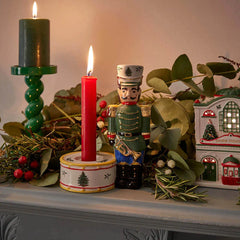 Spode Christmas Tree Nutcracker Candle Holder, Green