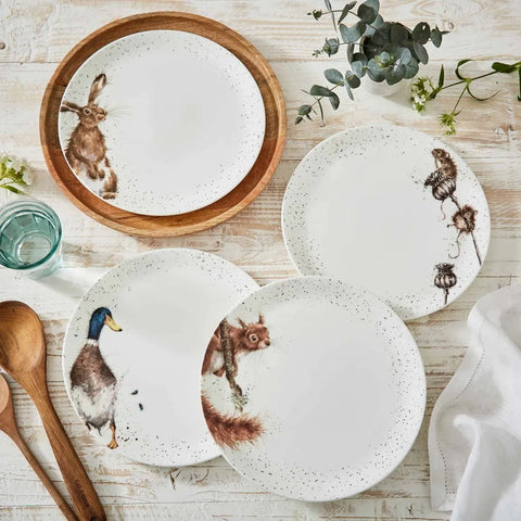 Royal Worcester Wrendale Designs Set of 4 Coupe Dinner Plates 26.6cm - Assorted