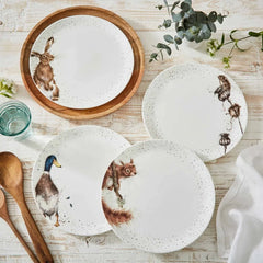Royal Worcester Wrendale Designs Set of 4 Coupe Dinner Plates 26.6cm - Assorted