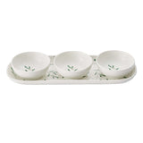 Sophie Conran for Portmeirion Mistletoe 3 Bowl & Tray Set