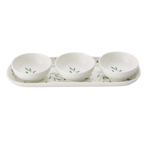 Sophie Conran for Portmeirion Mistletoe 3 Bowl & Tray Set