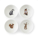 Royal Worcester Wrendale Designs Set of 4 Deep Bowls - Badger, Hare, Squirrel, Fox - Cook N Dine
