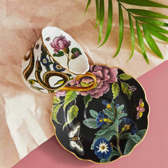 Spode Creatures of Curiosity Teacup & Saucer - Fluted (Snake/Black)