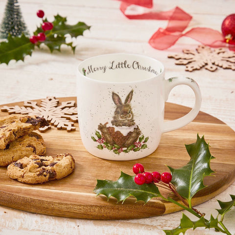 Royal Worcester Wrendale Designs Merry Little Christmas Bunny Mug
