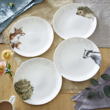 Royal Worcester Wrendale Designs Set of 4 Coupe Dinner Plates 26.6cm - Badger, Hedgehog, Fox, Owl - Cook N Dine