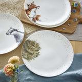 Royal Worcester Wrendale Designs Set of 4 Coupe Dinner Plates 26.6cm - Badger, Hedgehog, Fox, Owl - Cook N Dine