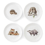 Royal Worcester Wrendale Designs Coupe Side Plates 21cm - Badger, Hedgehog, Fox, Owl - Cook N Dine