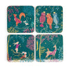 Portmeirion Sara Miller  Woodland Tales Deer & Robin Coasters, Set of 4
