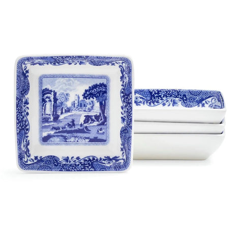 Spode Blue Italian Square Dishes, Set of 4
