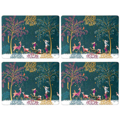 Portmeirion Sara Miller Woodland Tales Large Deer & Robin Placemats , Set of 4