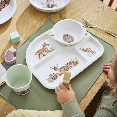 Royal Worcester Wrendale Designs Little Wren Divided Plate & Bowl, 2 Piece Set