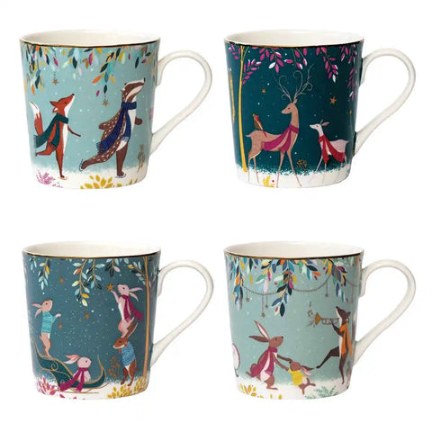 Portmeirion Sara Miller Woodland Tales Mugs, Set of 4