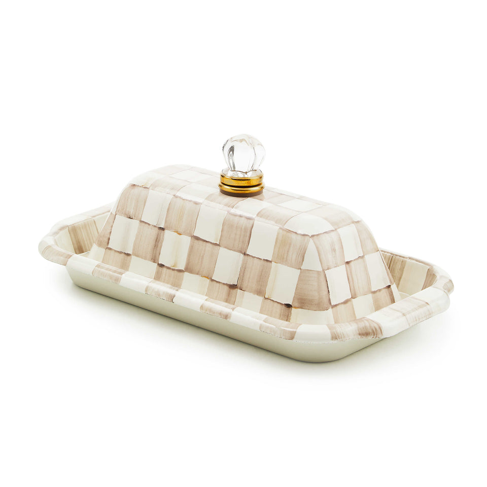 MacKenzie-Childs Mocha Check Butter Box – Cook n Dine
