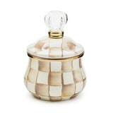 MacKenzie-Childs Mocha Check Lidded Sugar Bowl - Cook N Dine