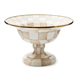 MacKenzie-Childs Mocha Check Large Compote - Cook N Dine