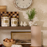 MacKenzie-Childs Mocha Check Salt & Pepper Shakers - Cook N Dine