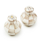MacKenzie-Childs Mocha Check Salt & Pepper Shakers - Cook N Dine