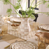 MacKenzie-Childs Mocha Check Tall Vase - Cook N Dine