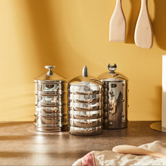 Alessi Kalisto 2 Kitchen Box / Jar in 18/10 Stainless Steel