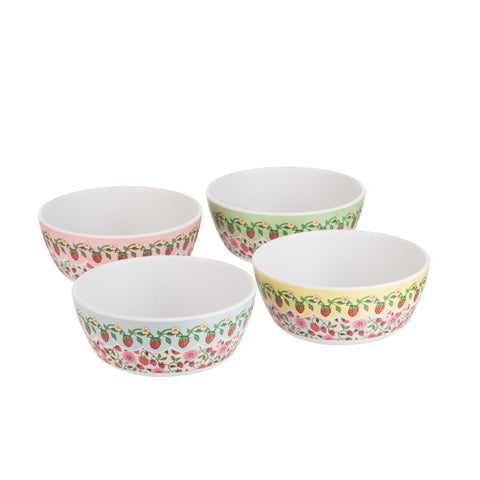 Cath Kidston Strawberry Melamine Cereal Bowls, Set of 4