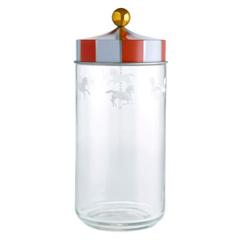 Alessi Circus Glass Storage Jar with Hermetic Lid 150cl