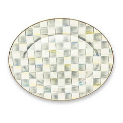 MacKenzie-Childs Sterling Check Enamel Oval Platter Large