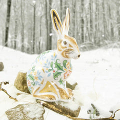 Royal Crown Derby Winter Hare Paperweight